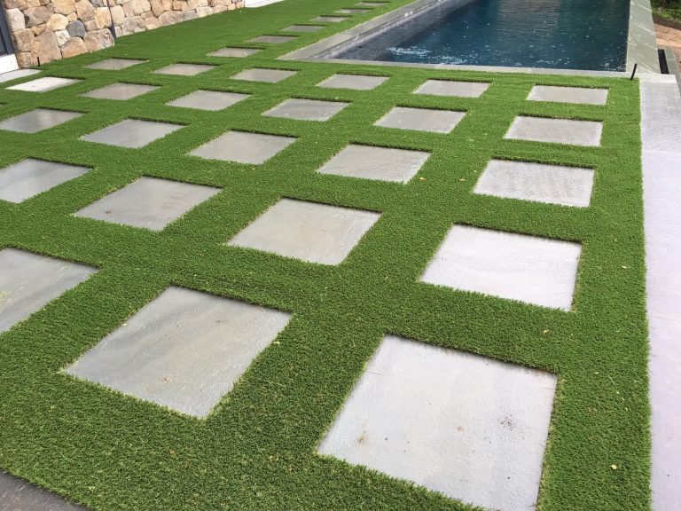 Residential artificial grass walkway