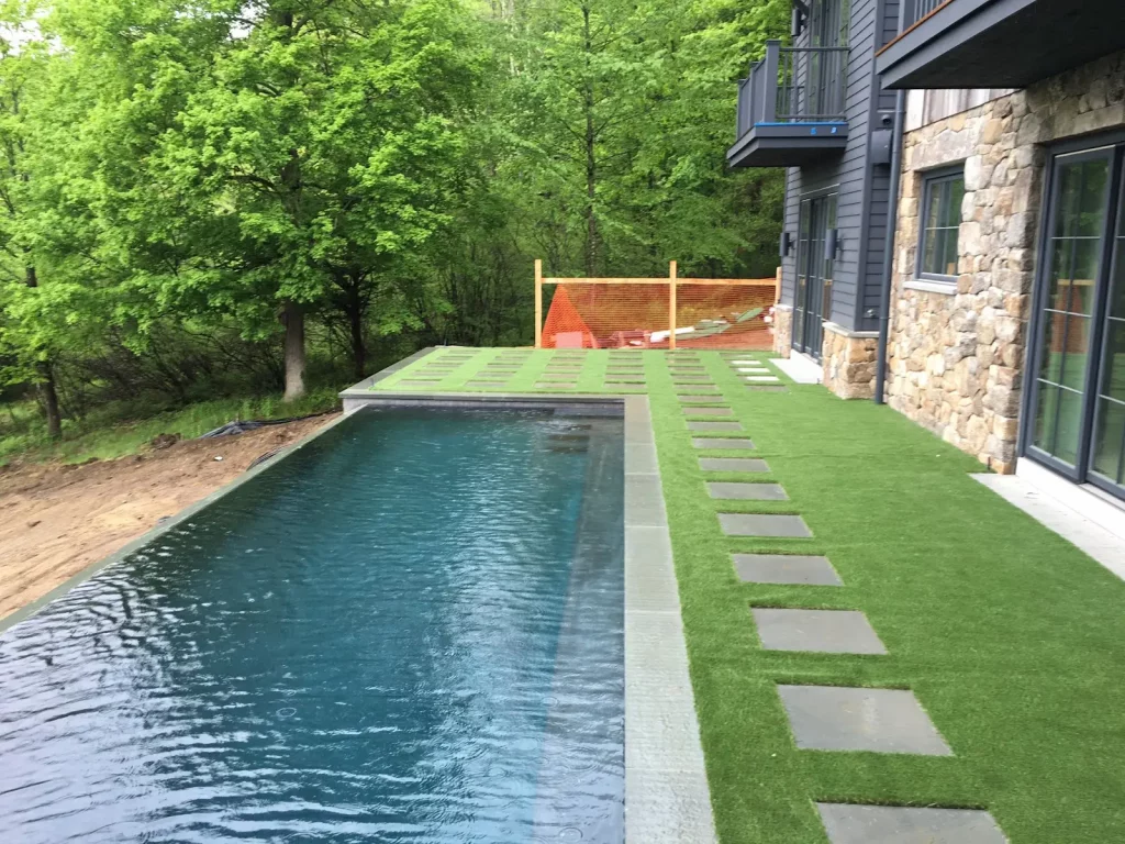 residential grass lawn installation