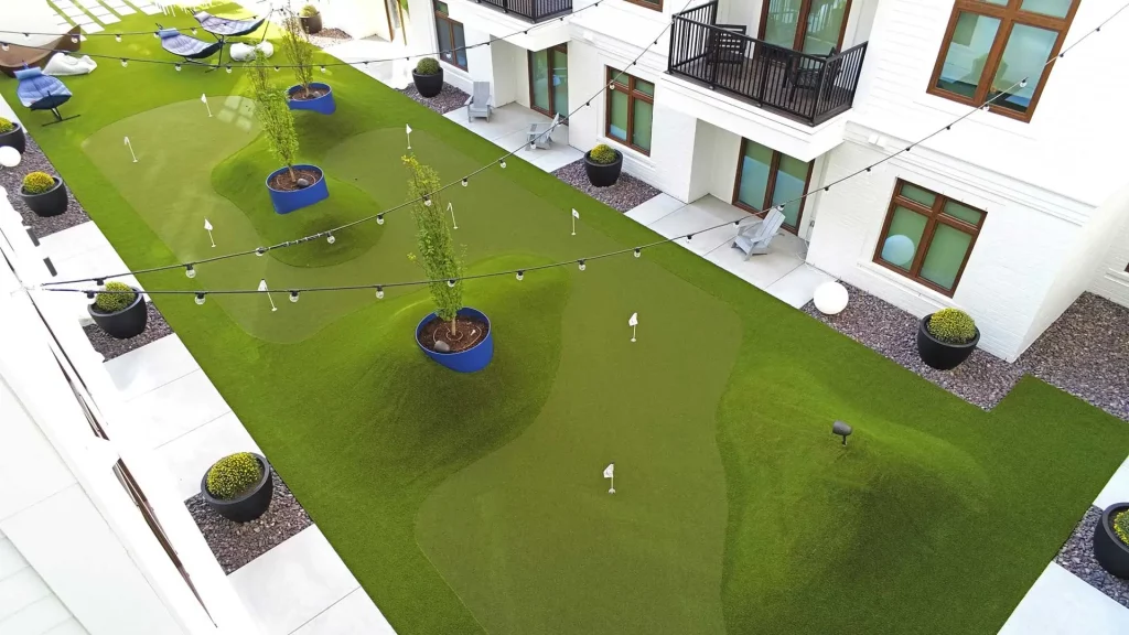 Residential apartment putting green