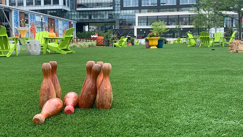 Artificial grass commercial lawn installed by SYNLawn