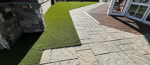 New England artificial grass walkway