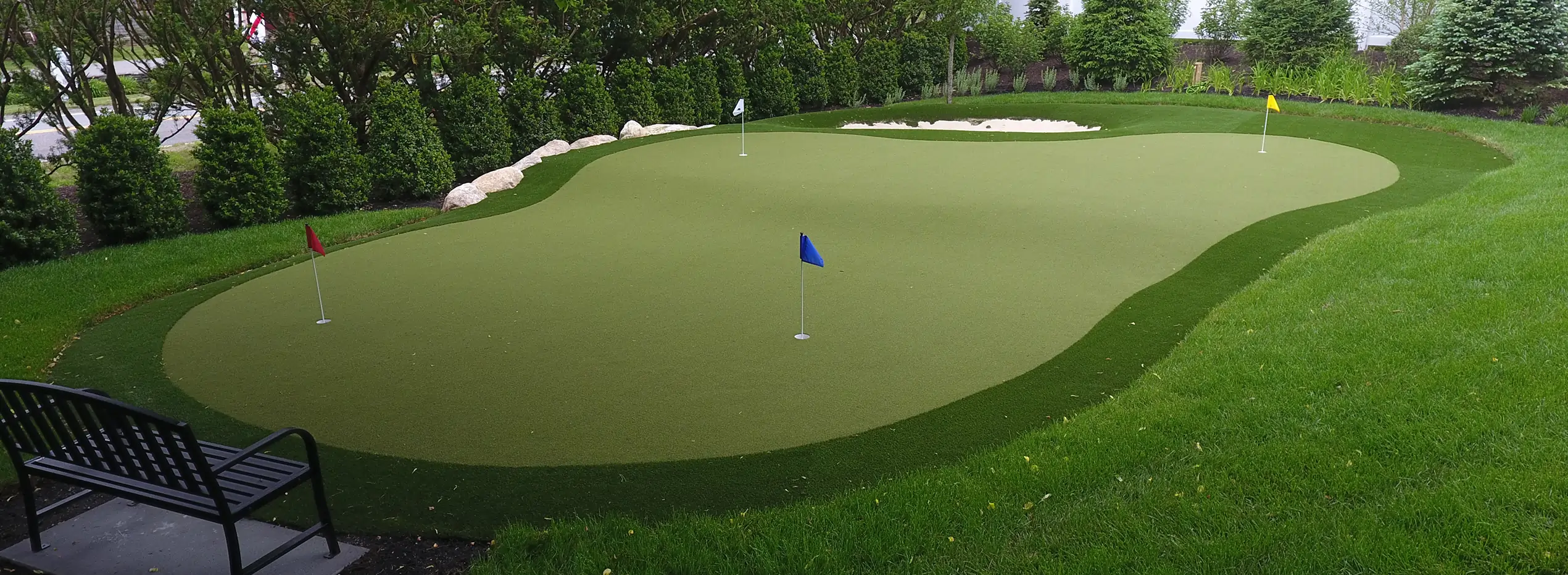 Artificial grass golf green installed by SYNLawn