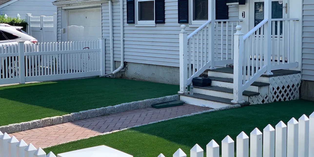 Artificial grass backyard lawn from New England Turf Store