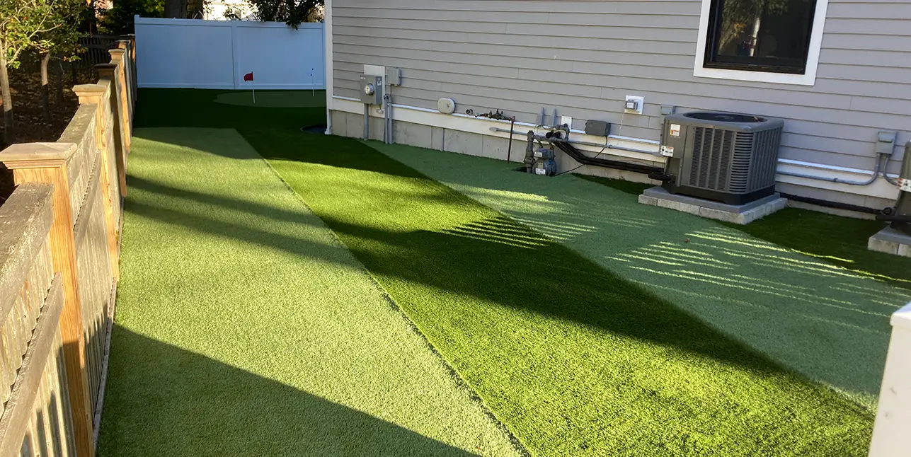 Artificial grass backyard lawn from New England Turf Store